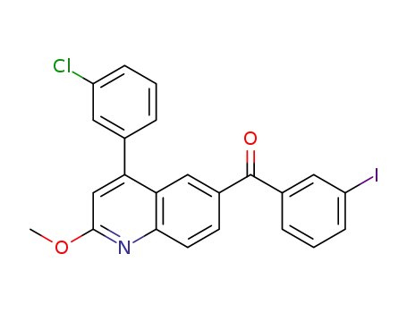 Molecular Structure of 406162-36-5 ([4-(3-chlorophenyl)-2-methoxy-6-quinolinyl](3-iodophenyl)-methanone)