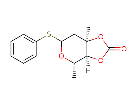 Molecular Structure of 84961-09-1 ((3aS,4S,7aR)-4,7a-Dimethyl-6-phenylsulfanyl-tetrahydro-[1,3]dioxolo[4,5-c]pyran-2-one)