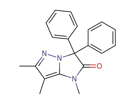 Molecular Structure of 89726-26-1 (1H-Imidazo[1,2-b]pyrazol-2(3H)-one, 1,6,7-trimethyl-3,3-diphenyl-)