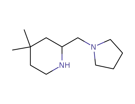 Molecular Structure of 129769-13-7 (Piperidine, 4,4-dimethyl-2-(1-pyrrolidinylmethyl)-)