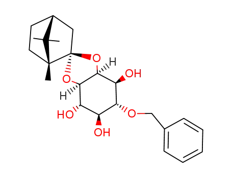 Molecular Structure of 138480-22-5 (D-6-O-benzyl-2,3-O-(D-1,7,7-trimethyl<2.2.1>bicyclohept-2-ylidene)-myo-inositol)