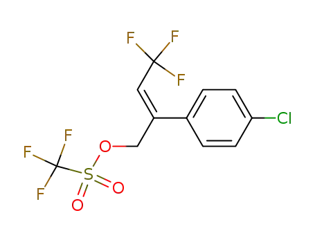 Molecular Structure of 89618-97-3 (Methanesulfonic acid, trifluoro-,
2-(4-chlorophenyl)-4,4,4-trifluoro-2-butenyl ester, (E)-)