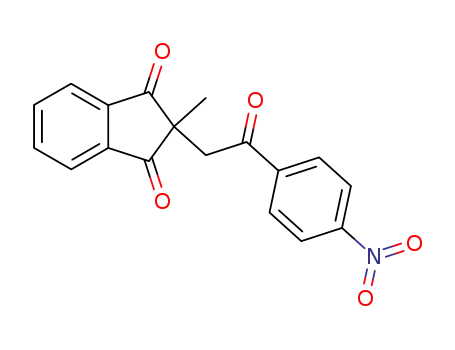 Molecular Structure of 112404-38-3 (1H-Indene-1,3(2H)-dione, 2-methyl-2-[2-(4-nitrophenyl)-2-oxoethyl]-)