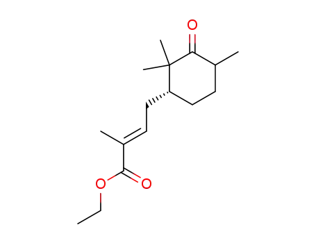 Molecular Structure of 108361-29-1 (2-Methyl-4-((1'R)-2',2',4'-trimethyl-3'-oxocyclohexyl)-2-butensaeure-ethylester)