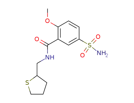 Molecular Structure of 118894-84-1 (N-<(2-tetrahydrothienyl)methyl>-2-methoxy-5-sulfamoylbenzamide)