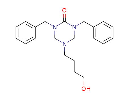 Molecular Structure of 130750-01-5 (1,3,5-Triazin-2(1H)-one,
tetrahydro-5-(4-hydroxybutyl)-1,3-bis(phenylmethyl)-)