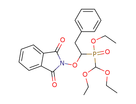 Molecular Structure of 145433-35-8 (Diethoxymethyl-[1-(1,3-dioxo-1,3-dihydro-isoindol-2-yloxy)-2-phenyl-ethyl]-phosphinic acid ethyl ester)