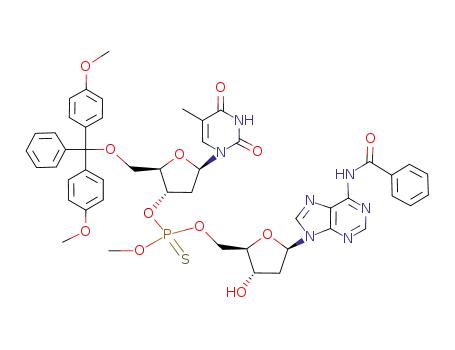 5'-O-(N<sup>6</sup>-benzoyl-2'-deoxyadenosyl) 3'-O-<5'-O-(dimethoxytrityl)thymidine> O-methyl phosphorothioate