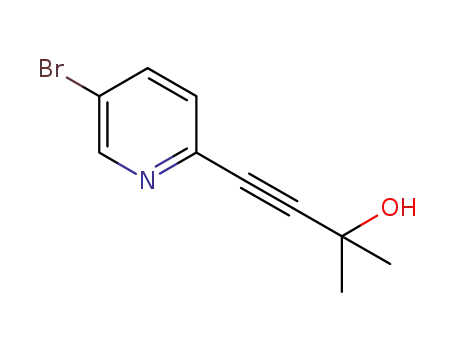 Molecular Structure of 134321-95-2 (5-bromo-2-(3-methyl-3-hydroxy-1-butynyl)pyridine)