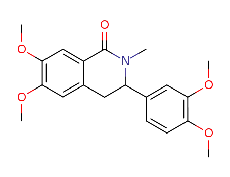 Molecular Structure of 119198-99-1 (1(2H)-Isoquinolinone,
3-(3,4-dimethoxyphenyl)-3,4-dihydro-6,7-dimethoxy-2-methyl-)