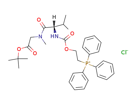 Molecular Structure of 84569-77-7 (<N-<2-(Triphenylphosphonio)ethoxycarbonyl>valyl>sarkosin-tert-butylester-chlorid)