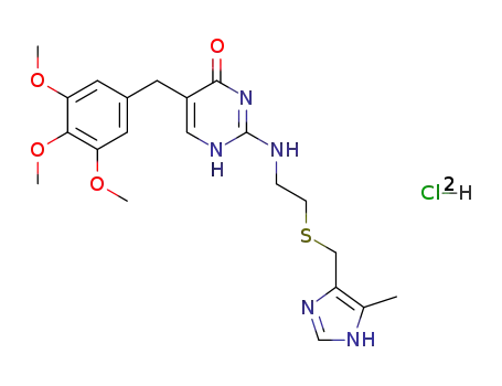4(1H)-Pyrimidinone, 2-((2-(((5-methyl-1H-imidazol-4-yl)methyl)thio)ethyl)amino)-5-((3,4,5-trimethoxyphenyl)methyl)-, dihydrochloride