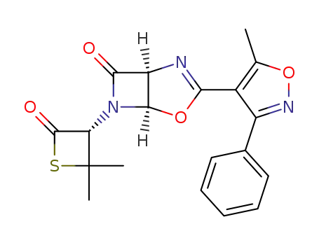 (3R)-4,4-Dimethyl-3-<(1S,5R)-3-(5-methyl-3-phenylisoxazol-4-yl)-7-oxo-4-oxa-2,6-diazabicyclo<3.2.0>hept-2-en-6-yl>thietan-2-one