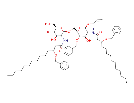 allyl 4-O-benzyl-2-<(R)-3-benzyloxytetradecanoylamino>-6-O-<2-<(R)-3-benzyloxytetradecanoylamino>-2-deoxy-β-D-glucopyranosyl>-2-deoxy-β-D-glucopyranoside