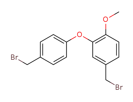 Molecular Structure of 7290-25-7 (4-(bromomethyl)-2-[4-(bromomethyl)phenoxy]-1-methoxybenzene)