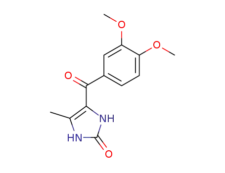 Molecular Structure of 82709-62-4 (1,3-dihydro-4-(3,4-dimethoxybenzoyl)-5-methyl-2H-imidazol-2-one)