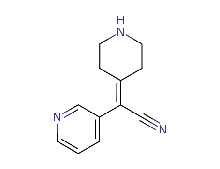Molecular Structure of 137075-23-1 (3-Pyridineacetonitrile, a-4-piperidinylidene-)