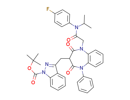 1H-Indazole-1-carboxylic acid, 3-[[1-[2-[(4-fluorophenyl)(1-methylethyl)amino]-2-oxoethyl]-2,3,4,5-tetrahydro-2,4-dioxo-5-phenyl-1H-1,5-benzodiazepin-3-yl]methyl]-, 1,1-dimethylethyl ester