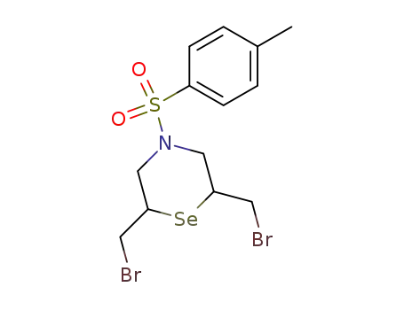 Molecular Structure of 124982-63-4 (2,6-Dibromomethyl-4-p-tolylsulfonylperhydro-1,4-selenazine)