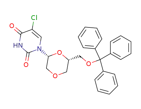 5-Chloro-1-((2R,6S)-6-trityloxymethyl-[1,4]dioxan-2-yl)-1H-pyrimidine-2,4-dione