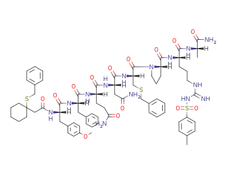 <β-(benzylthio)-β,β-pentamethylenepropionyl>-Tyr(Me)-Phe-Gln-Asn-Cys(Bzl)-Pro-Arg(Tos)-Ala-NH2