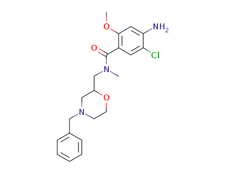 Molecular Structure of 126645-67-8 (5-amino-N-<(4-benzyl-2-morpholinyl)methyl>-5-chloro-2-methoxy-N-methylbenzamide)