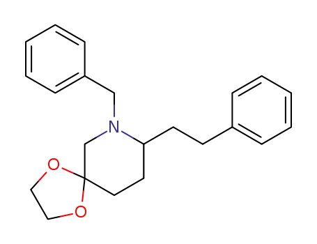 Molecular Structure of 132462-36-3 (1-Benzyl-5,5-(ethylenedioxy)-2-(2-phenylethyl)piperidine)
