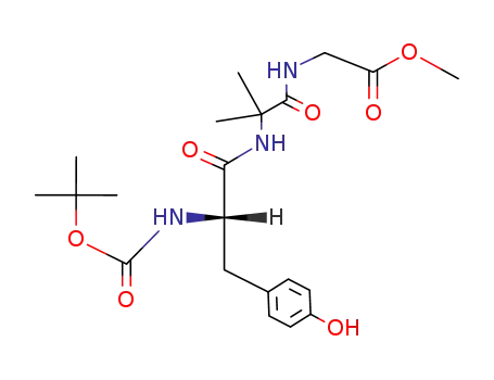 Molecular Structure of 112550-26-2 (Glycine,
N-[N-[N-[(1,1-dimethylethoxy)carbonyl]-L-tyrosyl]-2-methylalanyl]-, methyl
ester)