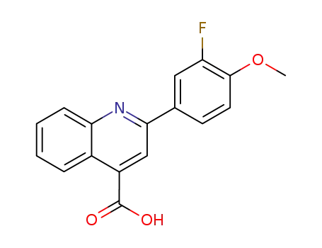 Molecular Structure of 390-22-7 (2-(3-fluoro-4-methoxyphenyl)quinoline-4-carboxylic acid)
