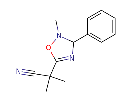 Molecular Structure of 106544-25-6 (2-methyl-3-phenyl-5-(1-cyano-1-methylethyl)-Δ<sup>4</sup>-1,2,4-oxadiazoline)