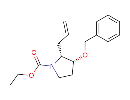 (+/-)-3β-(benzyloxy)-1-(ethoxycarbonyl)-2β-(prop-1-en-3-yl)pyrrolidine