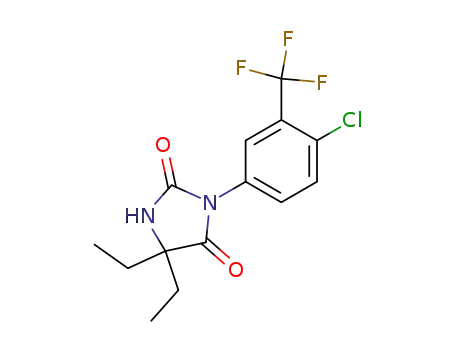 Molecular Structure of 70974-25-3 (Hydantoin, 3-(4-chloro-alpha,alpha,alpha-trifluoro-m-tolyl)-5,5-diethy l-)
