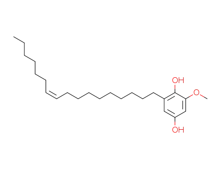 Molecular Structure of 77285-25-7 (1,4-Benzenediol, 2-(10-heptadecenyl)-6-methoxy-, (Z)-)