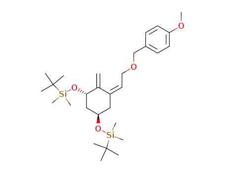 Molecular Structure of 121289-27-8 (1-{2-[(3S,5R)-3,5-Bis-(tert-butyl-dimethyl-silanyloxy)-2-methylene-cyclohex-(Z)-ylidene]-ethoxymethyl}-4-methoxy-benzene)