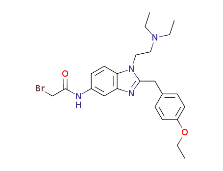 Molecular Structure of 91742-80-2 (5-(bromoacetamido)1-[2-(diethylamino)ethyl]-2-(4-ethoxybenzyl)benzimidazole)