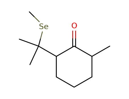 Molecular Structure of 94417-61-5 (Cyclohexanone, 2-methyl-6-[1-methyl-1-(methylseleno)ethyl]-)