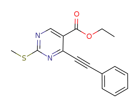 ethyl 2-(methylthio)-4-(phenylethynyl)pyrimidine-5-carboxylate