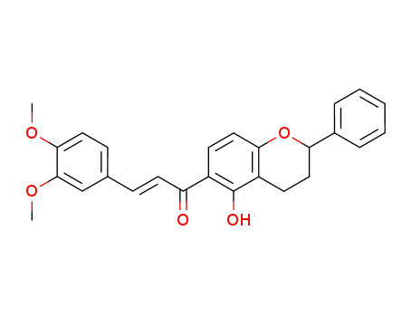 Molecular Structure of 112777-02-3 (2-Propen-1-one,
1-(3,4-dihydro-5-hydroxy-2-phenyl-2H-1-benzopyran-6-yl)-3-(3,4-dimeth
oxyphenyl)-)