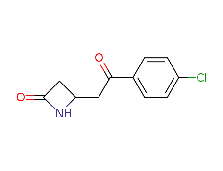 Molecular Structure of 80675-57-6 (2-Azetidinone, 4-[2-(4-chlorophenyl)-2-oxoethyl]-)