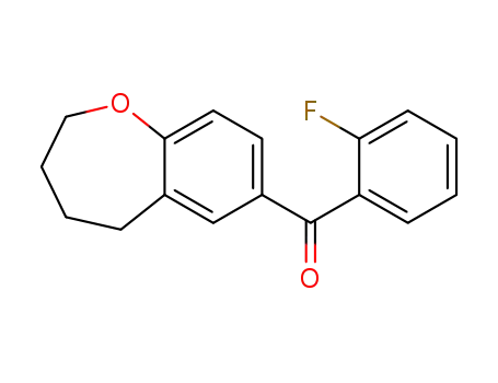 Molecular Structure of 147394-49-8 ((2-fluorophenyl)(2,3,4,5-tetrahydro-1-benzoxepin-7-yl)methanone)