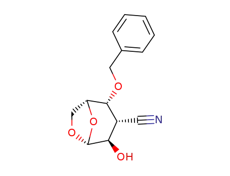 Molecular Structure of 82742-19-6 (1,6-anhydro-4-O-benzyl-3-C-cyano-3-deoxy-β-D-galactopyranose)