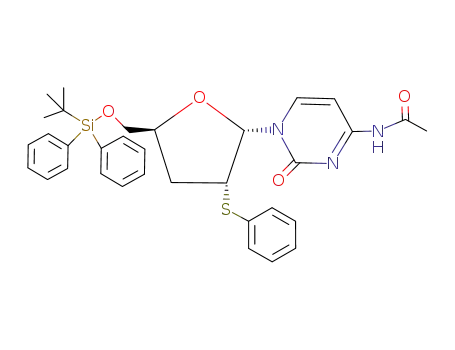 N<sup>4</sup>-acetyl-1-<5-O-tert-butyldiphenylsilyl)-2,3-dideoxy-2-phenylthio-α-D-erythro-pentafuranosyl>cytosine