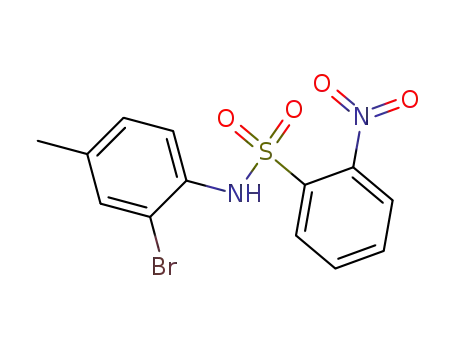 Molecular Structure of 88312-90-7 (Benzenesulfonamide, N-(2-bromo-4-methylphenyl)-2-nitro-)