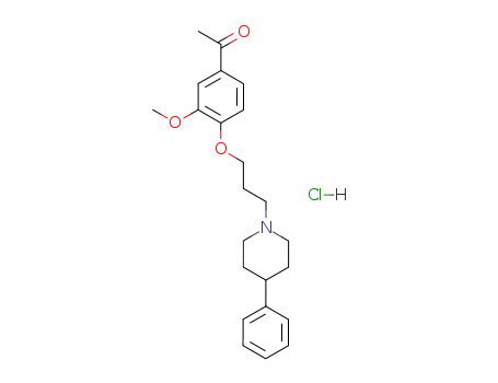 Molecular Structure of 117022-90-9 (1-{3-Methoxy-4-[3-(4-phenyl-piperidin-1-yl)-propoxy]-phenyl}-ethanone; hydrochloride)