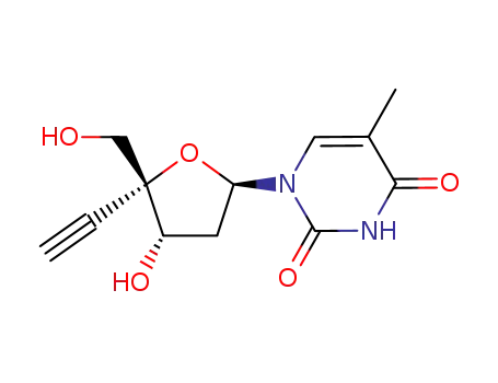 Molecular Structure of 221272-62-4 (Thymidine,4'-C-ethynyl-)