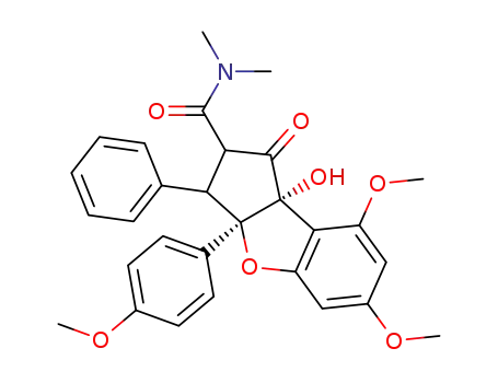 (3aR,8bR)-8b-Hydroxy-6,8-dimethoxy-3a-(4-methoxy-phenyl)-1-oxo-3-phenyl-2,3,3a,8b-tetrahydro-1H-benzo[b]cyclopenta[d]furan-2-carboxylic acid dimethylamide
