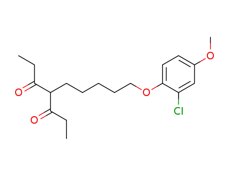 Molecular Structure of 62489-75-2 (3,5-Heptanedione, 4-[5-(2-chloro-4-methoxyphenoxy)pentyl]-)