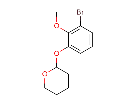 Molecular Structure of 88289-25-2 (2H-Pyran, 2-(3-bromo-2-methoxyphenoxy)tetrahydro-)