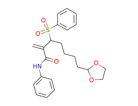 2-methylene-7-(1,3-dioxacyclopent-2-yl)-N-phenyl-3-(phenylsulfonyl)heptanamide