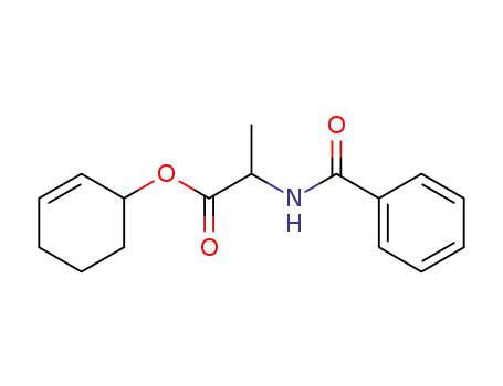 Molecular Structure of 82706-54-5 (2-Benzoylamino-propionic acid cyclohex-2-enyl ester)